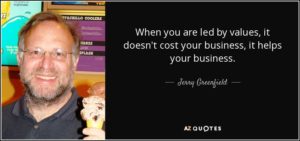 Jerry Greenfield quote on values and business