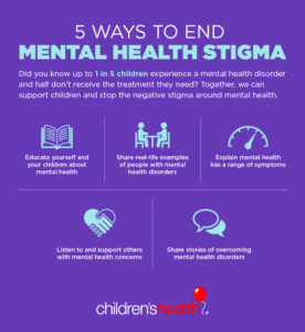 Strategies for ending the stigma on mental health, including sharing your story.